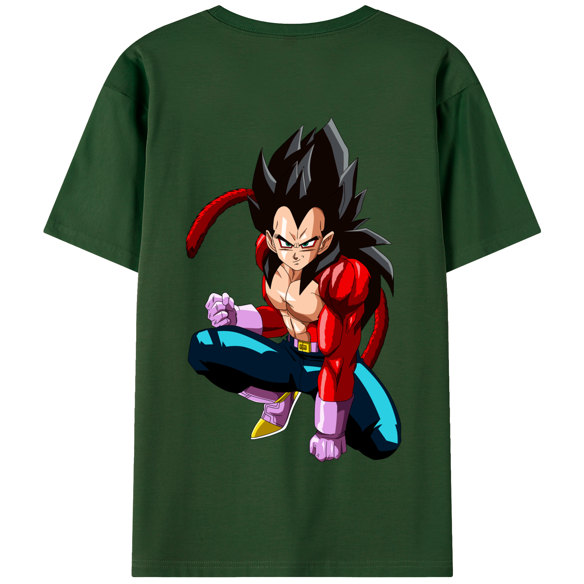 （画像用） ドラゴンボール ベジータ四世（Bejīta Yonsei）DRAGON BALL Vegeta IV 綿100％半袖Tシャツ（背面プリント）